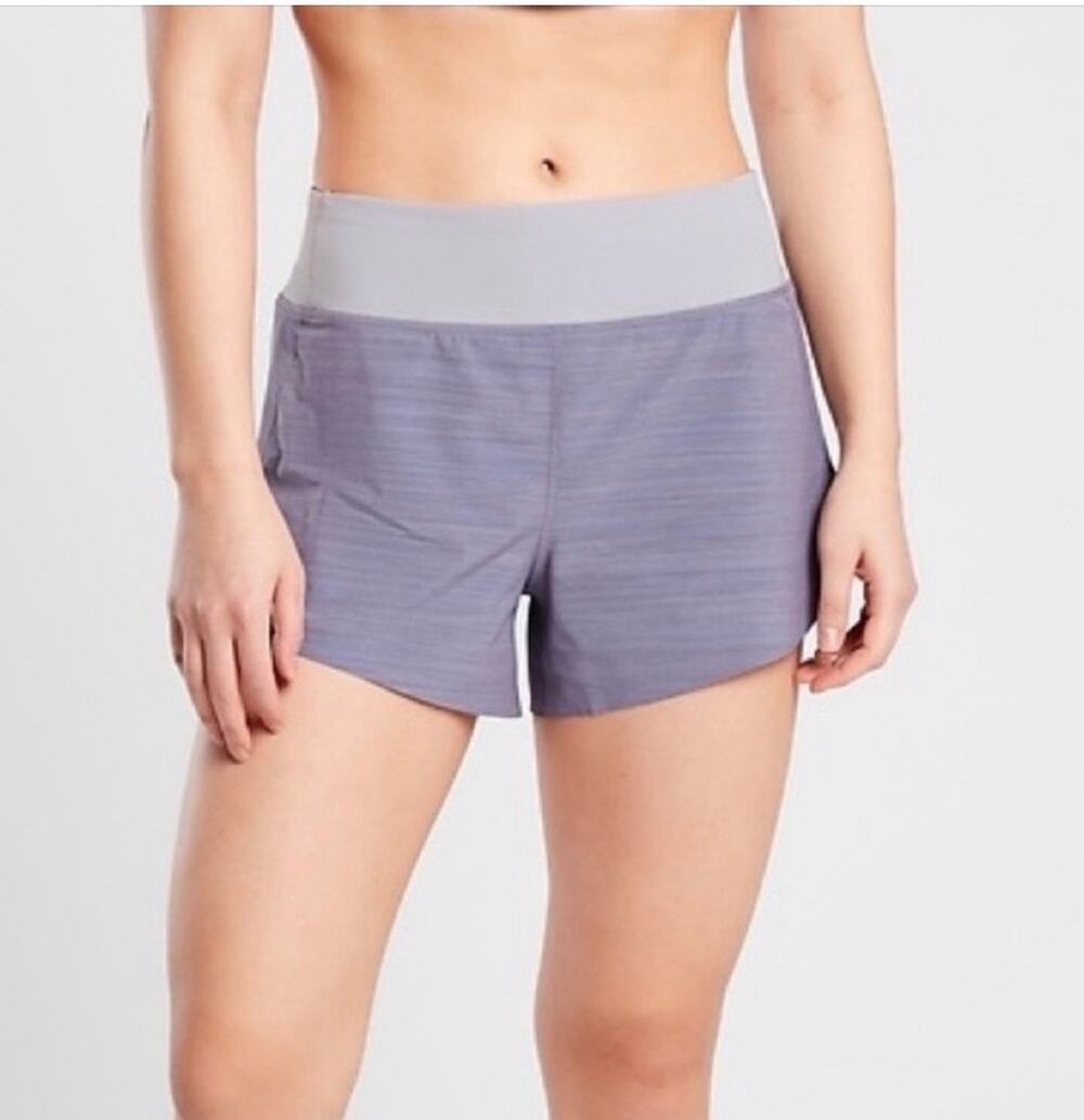 Athleta Run With It Textured 3.5” Shorts Purple Womens Size S